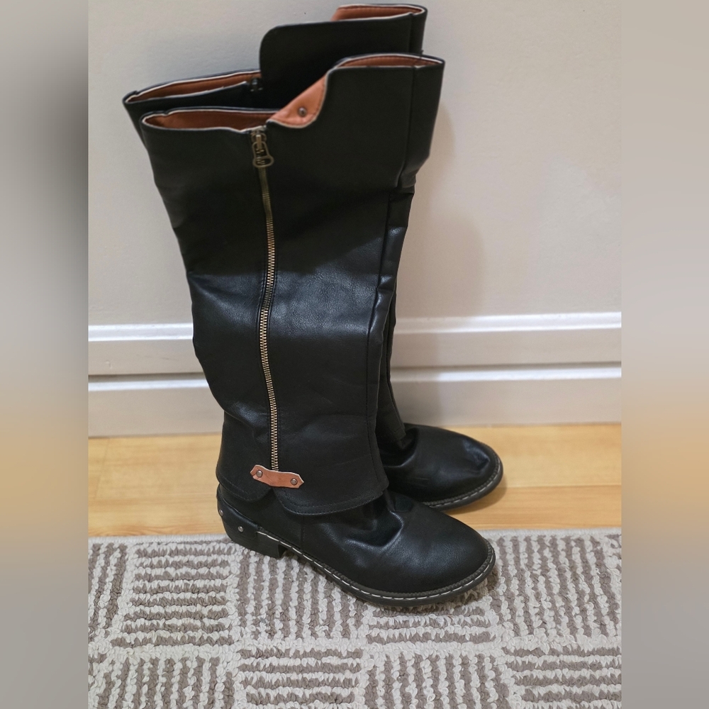 Rieker Black Knee-High Women's Boots